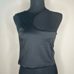 Women's Asymmetrical Black Tank Top